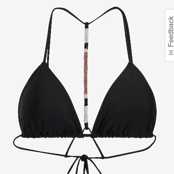 Triangle Beaded T-Back Body Contour Swim Top - Picture 1 of 3